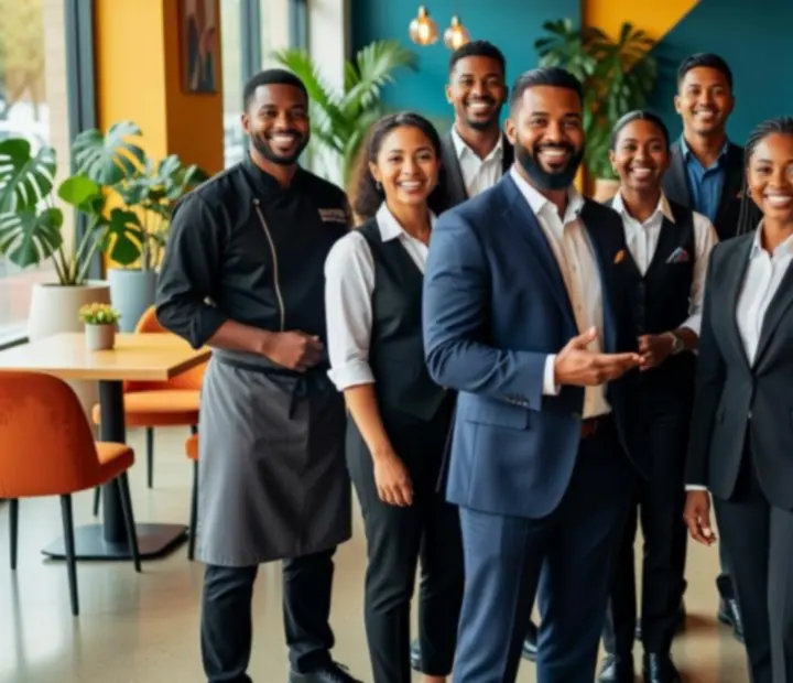 Team at Suited Supper Club welcoming guests in the restaurant